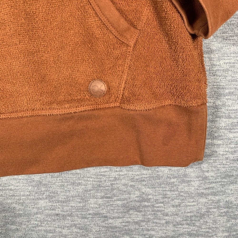Outerknown Hoodie Sweatshirt Mens Large Orange 1/4 Zip Pullover Kangaroo Pocket - Picture 8 of 11